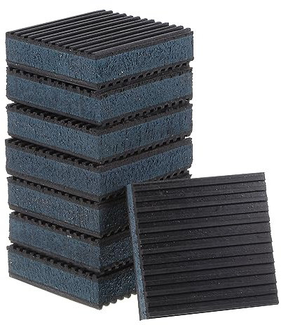 sourcing map 8pcs Rubber Anti Vibration Pads 3 x 3 x 7/8 Isolation Vibration Absorbing Pad Damping Mat Anti-Skid Noise with EVA Center for Air Compressor Conditioner Treadmill Washer