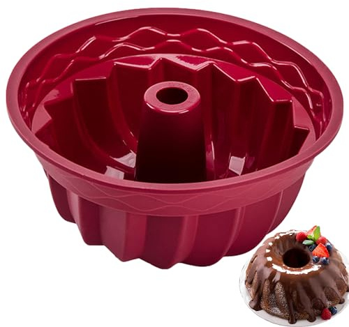 Mlying Gugelhupfform silikon Ø 23 cm non-stick silikon bakform gugelhupf för kakor, gudmat, gelatin, bröd (1, 23 cm)