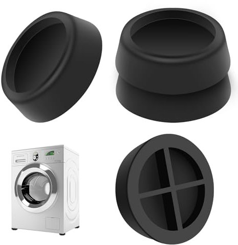 4 Pièces Noir Tapis Anti-vibration pour Machine à Laver,Patins Anti Vibration Tampon,Amortisseurs lave linge,Tampons À Pied Machine À Laver,Pour Machines à Laver SéChoirs Et Meubles,Réfrigérateur