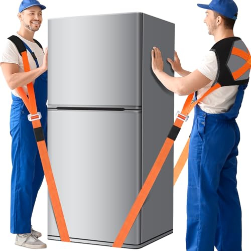 Yirilan 2 Personen Tragegurt, Tragegurte Umzug, Transportgurt, Hebegurt, Zum Heben, Transportieren und Bewegen von Möbeln, Haushaltsgeräten, Matratzen usw., Tragfähigkeit 380 kg (orange)