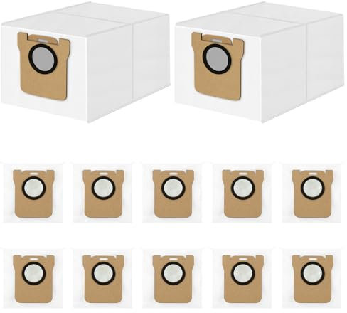 12 Bolsas de Polvo para Xiaomi X10+/X20+, X20 Pro/Max, para Dreame L20/L10s/L10/L10s Pro/L50 Pro Ultra, L20 Ultra/X40/X50 Ultra Complete Aspiradora, Bolsas Repuesto Gran Capacidad 3 L
