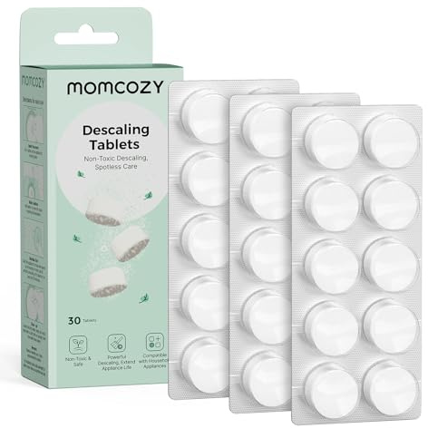 Momcozy Pastiglie Disincrostanti Ufficiali, Compatibili con KleanPal Pro Baby Bottle Washer, Rimozione di Latte e Calcare, Confezione da 30