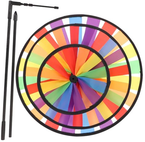 Homoyoyo Girandola Grande da Giardino Tre Strati Mulino a Vento Colorato Resistente per Decorazione Esterna e Gioco