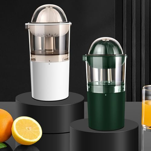Lagomloot Exprimidor eléctrico de cítricos, exprimidor de naranja inalámbrico recargable por USB con 2 conos y acero inoxidable, extractor de jugo silencioso de gran capacidad para la cocina del hogar