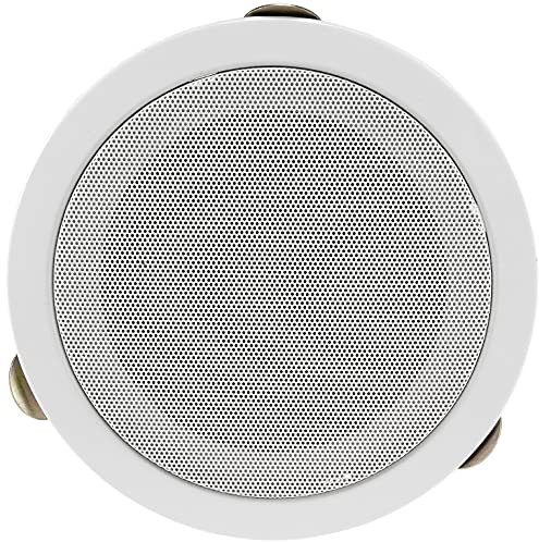 ChiliTec Einbaulautsprecher Deckenlautsprecher 80W flach Einbau Decke Wand Rund 179mm Lautsprecher für Büro Küche Wohnzimmer Heimkino Weiß