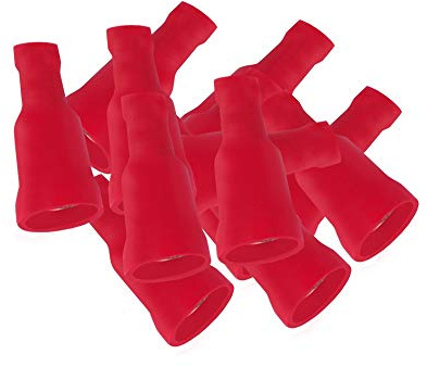 Flachsteckhülsen vollisoliert rot 0,5-1,5 mm 6,3 x 0,8 mm 50x Flachsteckhülse Crimpzange Flachstecker Crimp Zange Flach Stecker Kabelschuhe kfz ARLI