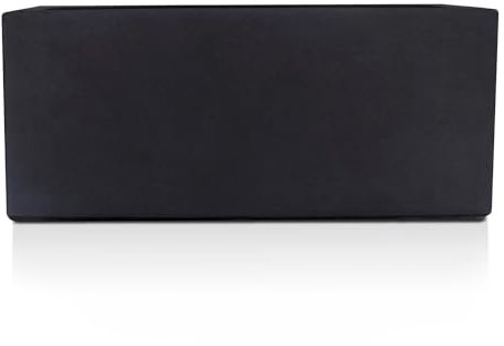 IDEALIST Outdoor 40cm Black Window Box | Reinforced Stone Indoor Windowsill Planter | Garden Planters with Drainage Holes L40 W17 H17.5 cm, 7 litres