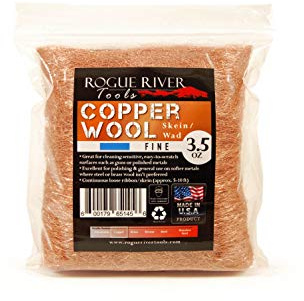 Copper Wool 3.5 Oz Skein/Pad -by Rogue River Tools. (FINE Grade) -Made in USA, Pure Copper (Fine)