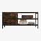 Novilla Lowboard TV-Schrank Fernsehtisch Vintage 1 Tür TV-Regal für Fernseher bis zu 50 Zoll mit 1 Schränken und Regalen, Braun