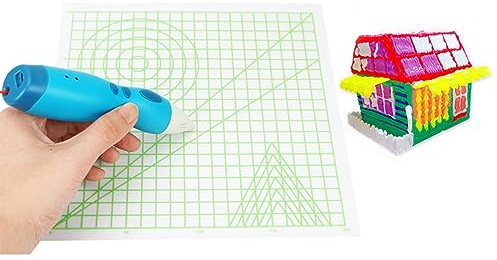 3D Printing Pen Silicone Design Mat, Transparent 3D Pen Mat 8.7 x 8.7in, Flexible Two-Sided Heat-Resistant Silicone, 3D Pen Accessories, DIY Drawing Template Pad Children Educational Toys