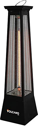 LUCE QUADRA VULCANO, stufa con resistenza al carbonio 2.000W, h 80cm, ER036