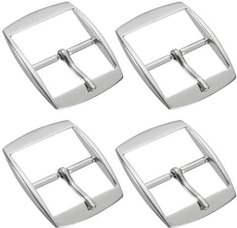 QUARKZMAN Metallhjul spänne, bältesspännen för byte mm enkel nål bältesspänne med kvadratiskt mittstycke spänne för skor gör-det-själv väskor tillbehör bälte, silver, silver, 1.26 Zoll