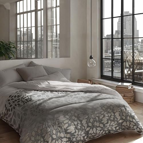 Zelesta Royalbed Bettdecke 4 Jahreszeiten - Bettwäsche winterdecke und Sommer-Bettdecke warm Duvet - Waschbare bettdecke ohne Bezug - Anti-Allergene Steppdecke (Silver Wilderness, 135x200cm (S))