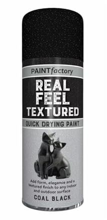 YSAMAX Real Feel Textured Spray, Matte Finish, Quick-Drying Formula, Resistant To Weather Conditions, UV Light, And Daily Wear, Black Coal Colour, 400 ML, (1 PCS)