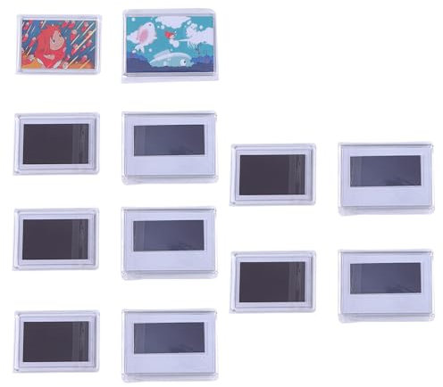 Hinapan Lot de 12 petits cadres photo magnétiques pour photos, vierges, aimants de réfrigérateur, en acrylique, transparents, 7,7 x 5,2 cm et 8,6 x 6,1 cm
