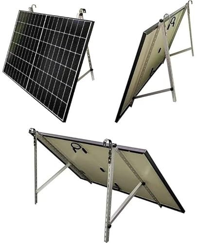 Handelskönig Balkonhalterung für Solarmodul inkl. U-Haken zum Einhängen am Geländer Montageset für Solarmodule Halterung 10° bis 45°