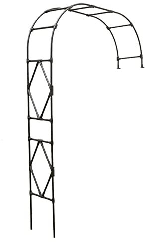 Arche de jardin pour plantes grimpantes, 280 cm, résistante aux intempéries, treillis de rose demi-arc, support mural, tonnelle de jardin décorative pour roses et vignes