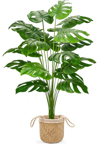Der Rose Plantas Artificiales de Monstera, Altas, 111,8 cm, para Dormitorio, Casa, Decoración del Hogar