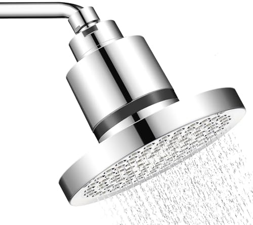 Soffione doccia ad alte prestazioni con filtro per acqua dura, colore argento, con filtro integrato per acqua morbida e pulita, perfetto per uso domestico e spa, migliora l'esperienza della doccia