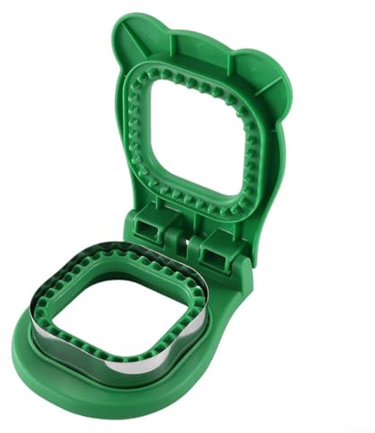 Cortador de sándwiches y sellador para sándwiches sin corteza, panqueques de desayuno, mantequilla de maní, gelatina, pan y galletas (verde)