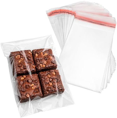 Majillux 100 Bolsas Tipo Celofán de OPP 12 x 18 cm con Cierre Adhesivo