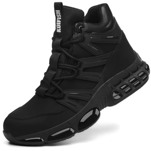 PAQOZKC Chaussures de Sécurité Imperméable Montante Légère Noir 43