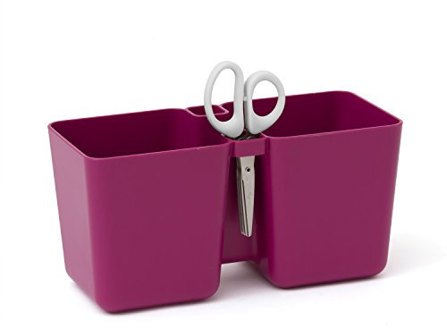 Vaso doppio per erbe aromatiche con forbice serie Cube Twins 2,5 Lt colore: viola