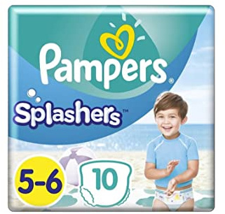 Pampers (Vecchia Versione), Pannolini da Bagno Splashers Taglia 5 - 6, Confezione da Viaggio 1 Confezione