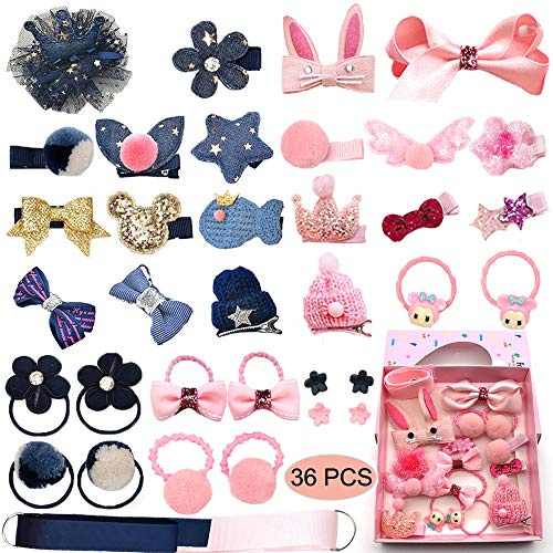 ZOCONE Pinces Cheveux Bébé Fille, 36 PCS Barrettes Fille Cheveux Bébé épingle à Cheveux pour Accessoires Photos du Festival et Décoration Quotidienne (B)