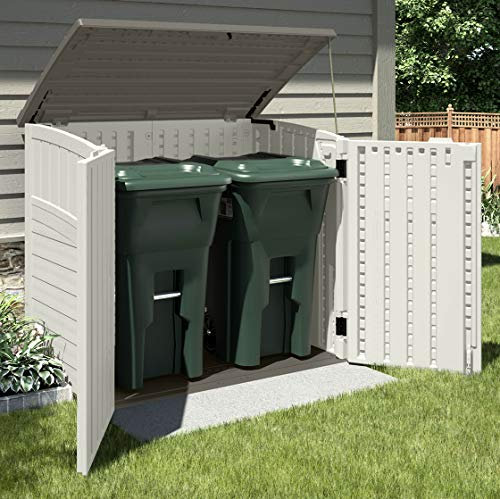 Suncast ® BMS2500 Double Wheelie Bin Store – no painting needed, will not rot, easy to clean, rain proof