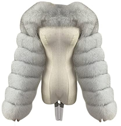 Vickstco Fluffy Faux Fur Women's Scarlf Stole Shawl Shrug Wraps Mini Jacket Cover Up Outwear Tops with Sleeves