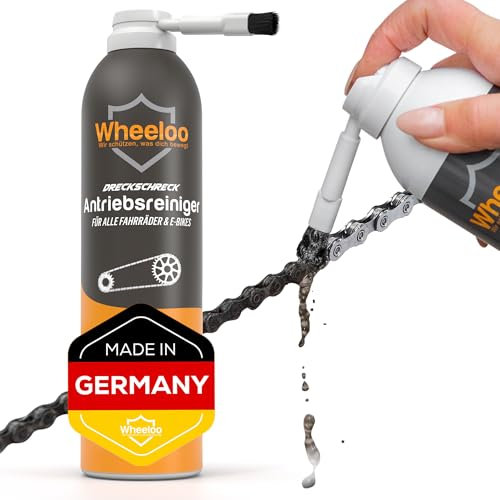 WHEELOO Antriebsreiniger Fahrrad 400 ml I Made in Germany Kettenreiniger I E Bike Fahrradreiniger I Ketten Reiniger Pflege für Fahrradkette & Antrieb I Drivetrain Cleaner Kette reinigen Spray