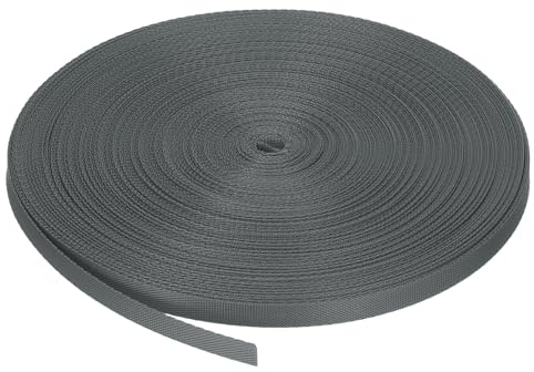 sourcing map Sangle en nylon plate de 1,6 cm x 45,2 m - Gris poussière - Pour réparation de matériel de bricolage, sac à dos, porte-bagages, travaux manuels