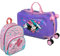 Kinderkoffer Ride-On Disney Minnie Mouse, Koffer Set mit Kinderrucksack, Personalisiert mit Name, Trolley zum Draufsitzen, Handgepäck Reisekoffer