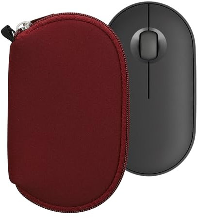 kwmobile Neoprene Case Compatible with Logitech Pebble Mouse 2 M350s / M350 - Case for Mouse Soft Pouch Carry Bag - Bordeaux