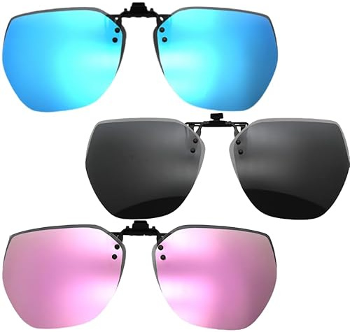 3 occhiali da sole a scatto polarizzati clip on occhiali da sole UV400 per uomini e donne, con panno per la pulizia degli occhiali incluso