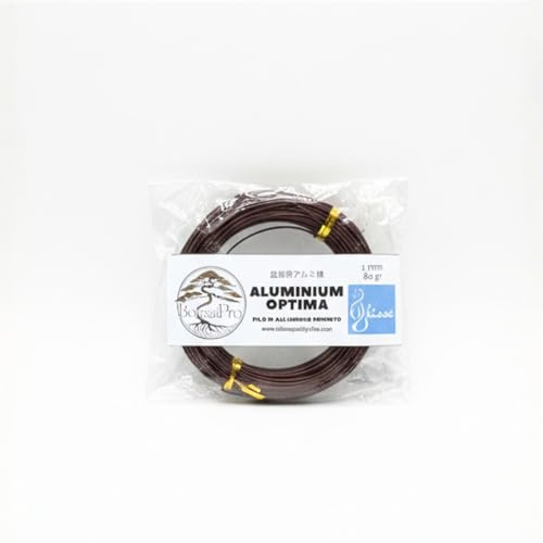 ULISSE® BonsaiPro Aluminium Optima, Filo per Bonsai Brunito, Modellabile e Resistente, Vari Diametri, 80gr, per Modellare e Correggere la Forma dei Rami, Attrezzi Bonsai Professionali, 1 mm