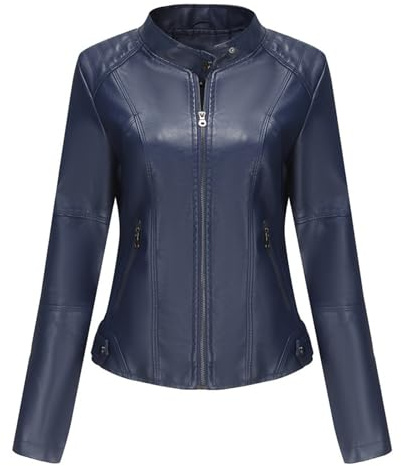 LKRSEEF Cazadora Cuero Mujer Chaqueta Piel Chaquetas Entretiempo Ropa Otoño Talla Grande Moto Jacket Invierno Primavera Windproof De