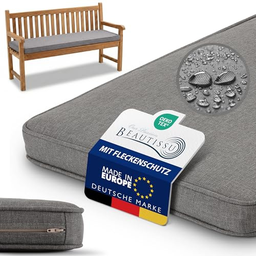 Beautissu Bankauflage Outdoor Bankkissen Gartenbank Sitzkissen waschbar