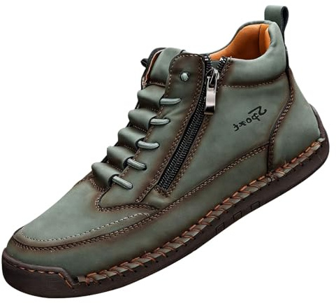 Träningsskor, dam, platt sula, läderskor, fritidsskor, mjuka sulor, promenadskor, utomhusskor, halkfria skor, män, läder, sneakers, träningsskor, bekväma sneakers, promenadskor, Ljusgrön, 42 EU