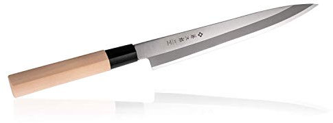 Tojiro - Coltello tradizionale giapponese, per sushi / sashimi, professionale, in acciaio molibdeno vanadio, lama ultra affilata, manico in legno Yanagiba 21 cm