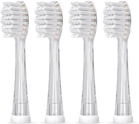 SEAGO Kids Replacement Brushes, Set of 4. Compatible Models SG-513 SG-2139 SG-977 (Clear, L)