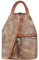 OBC Damen Rucksack Tasche Schultertasche Leder Optik Daypack Backpack Handtasche Tagesrucksack Cityrucksack Taupe-Braun