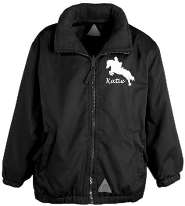 Luvponies Veste d'équitation personnalisable pour fille, Noir, S