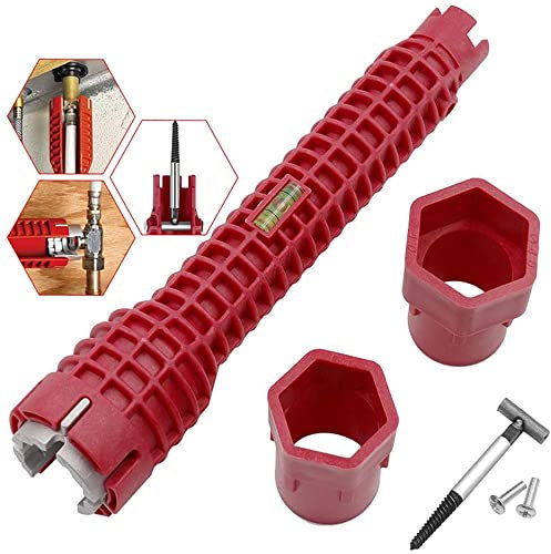 71Nmly 8 in 1 Faucet Wrench Tool,Basin Wrench Sink Wrenches,Water Pipe Spanner Multifunctional Plumbing Pipe Spanner Tool Sink Faucet Installer Wrenches Kit for Toilet Bowl,Bathroom,Kitchen