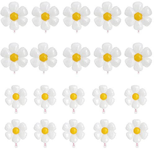 20 Pièces Ballon en Aluminium Marguerite - Gonflable pour Fête D'anniversaire, Mariage