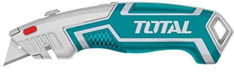 TOTAL - Cúter Profesional - Longitud de 180 x 45 mm - Especial para Cuchillas de 61 x 19 mm - Incluye 5 Recambios - Ideal para Manualidades, Bricolaje y Cocina