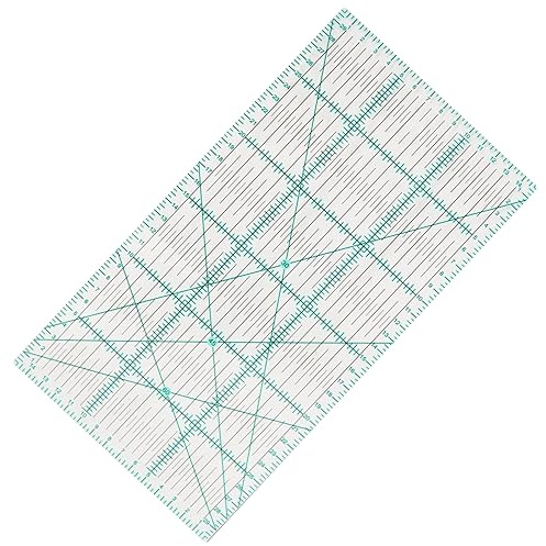 MANUFORE Quilting Ruler 15 x 30cm Sewing Acrylic Ruler Anti-slip Metric DIY Quilting Tools with Clear Printed Lines for Precise Cutting
