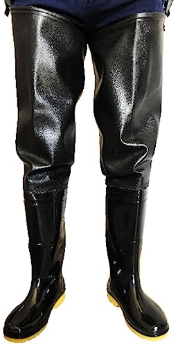 Stivali A Coscia da Pesca Trampolieri in PVC, piantine da Pesca/trapianto/Stivali da Allevamento, Adatti for Piedi da 22,5 a 30,5 cm (Color : Green, Size : 48 EU)