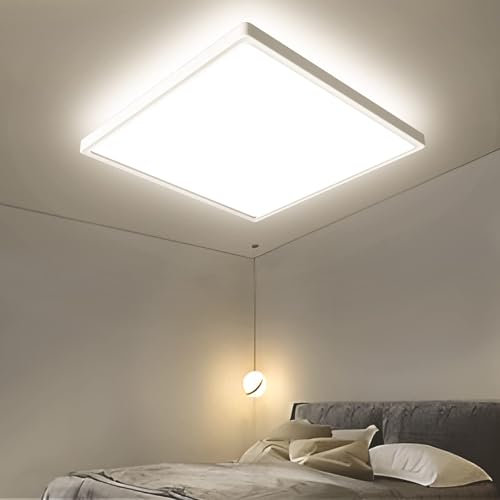 OTREN Plafoniera LED Soffitto Quadrata, 3000K Lampada da Soffitto LED Moderno, Plafoniera Bagno IP44 per Camera da Letto, Cucina, Soggiorno, Balcone, Ufficio, 30CM 2400LM
